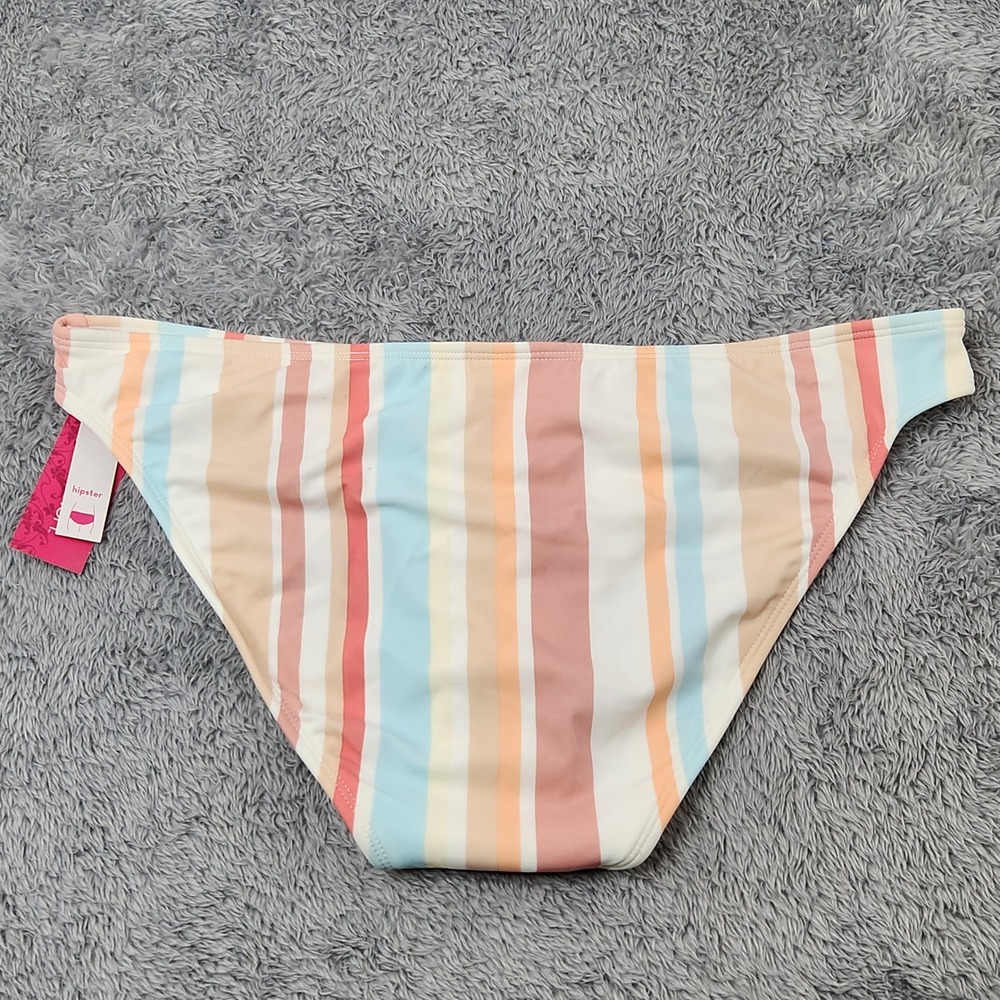 Xhilaration Bikini Bottoms Juniors L Multicolor Striped Hipster Swim 238 15 1084 - Picture 2 of 11